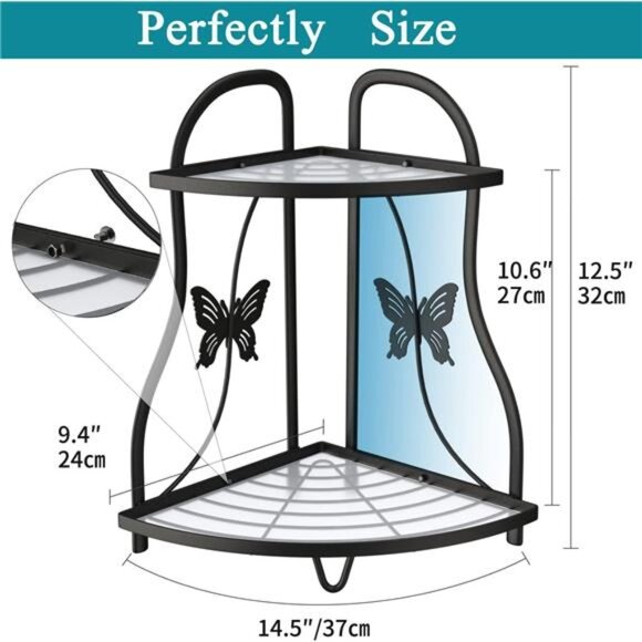 Corner Bathroom Sink Organizer Countertop Shelf, Kitchen Corner Spice Rack - Picture 2 of 7